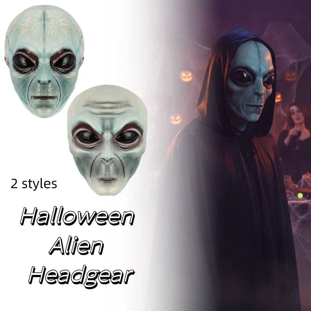Latex Alien Mask Realistic - Máscara de Látex de Alienígena Verde,