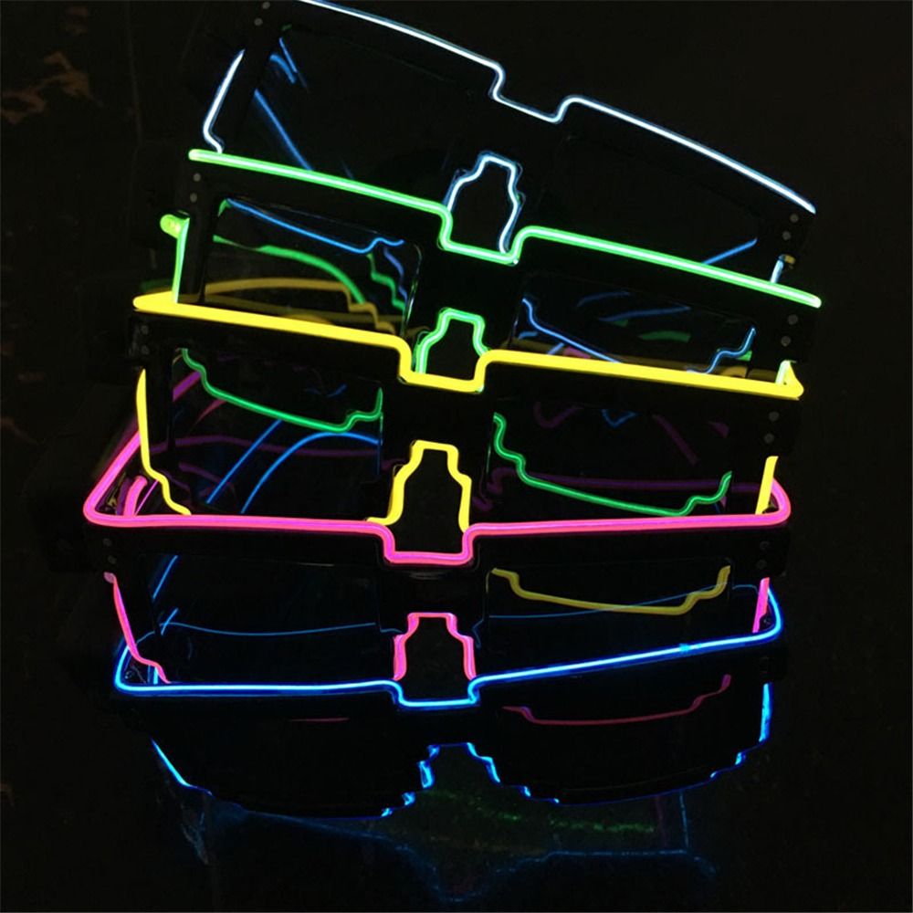 Glow In The Dark Party Glasses - Gafas LED de mosaico novedosas, lentes