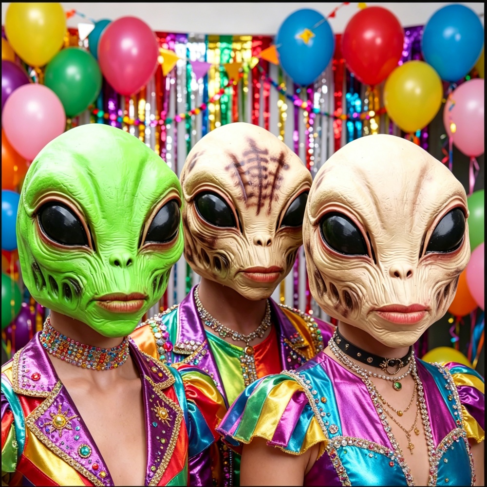 Latex Alien Mask Realistic - Máscara de alienígena para Halloween, disfraz