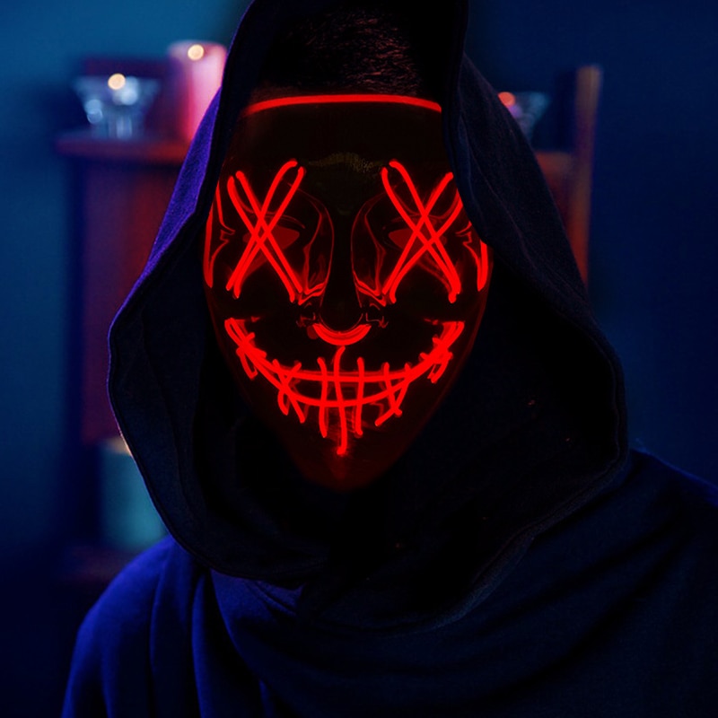 Led Purge Mask Halloween - Máscara de Purge LED de Neón