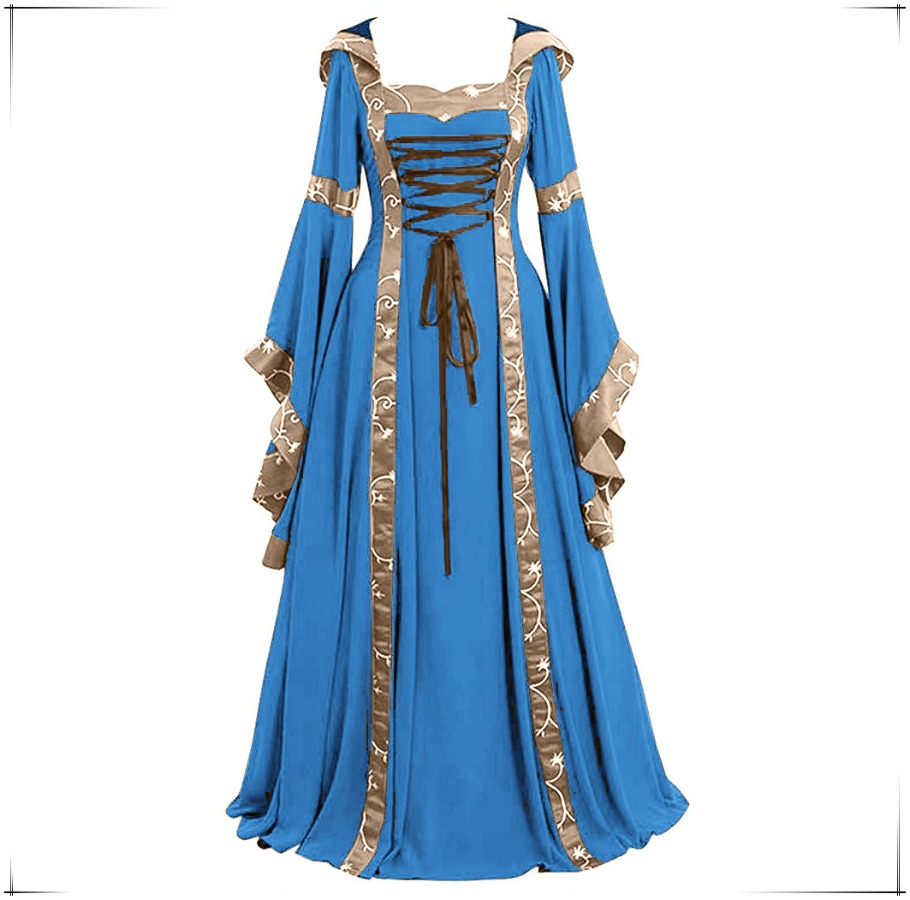 Nuevo Vestido Maxi con Capucha - Medieval Renaissance Dress Women reseña y precio