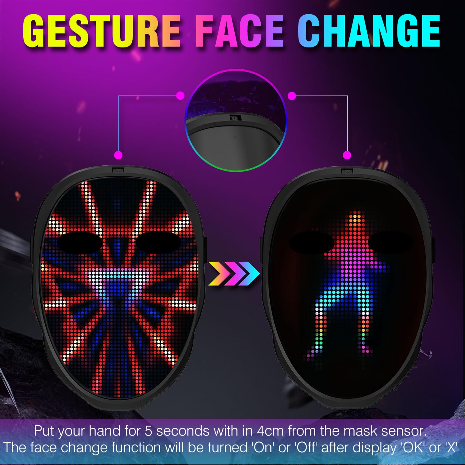 Máscara con luz LED para fiest - Led Purge Mask Halloween reseña y precio