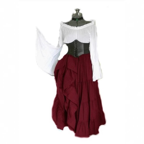 Vestido de manga larga de cint - Costumes reseña y precio