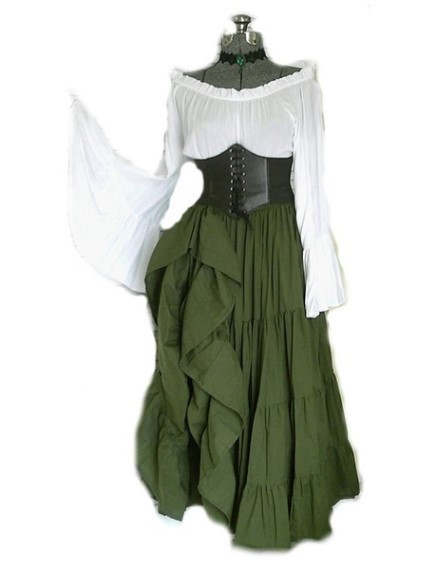 Vestido de manga larga de cint - Costumes reseña y precio