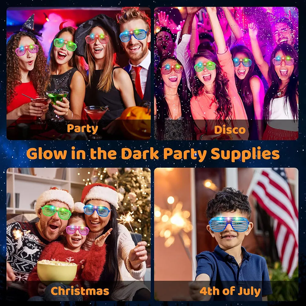 Gafas LED Luminosas para Fiest - Glow In The Dark Party Glasses reseña y precio