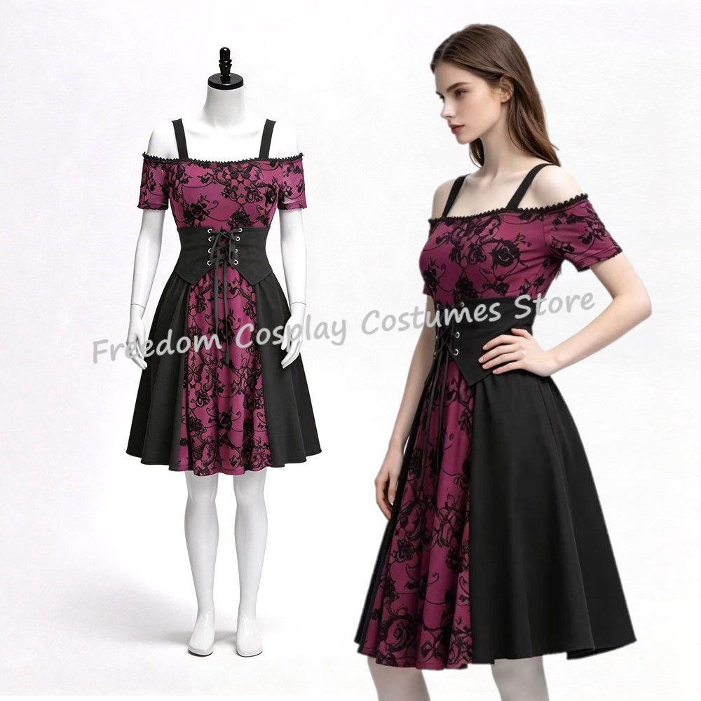 Vestido corto de tirantes con  - Medieval Renaissance Dress Women reseña y precio