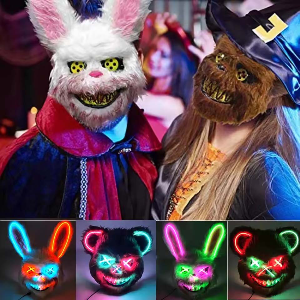 Máscara de Conejo Sangriento L - Led Purge Mask Halloween reseña y precio